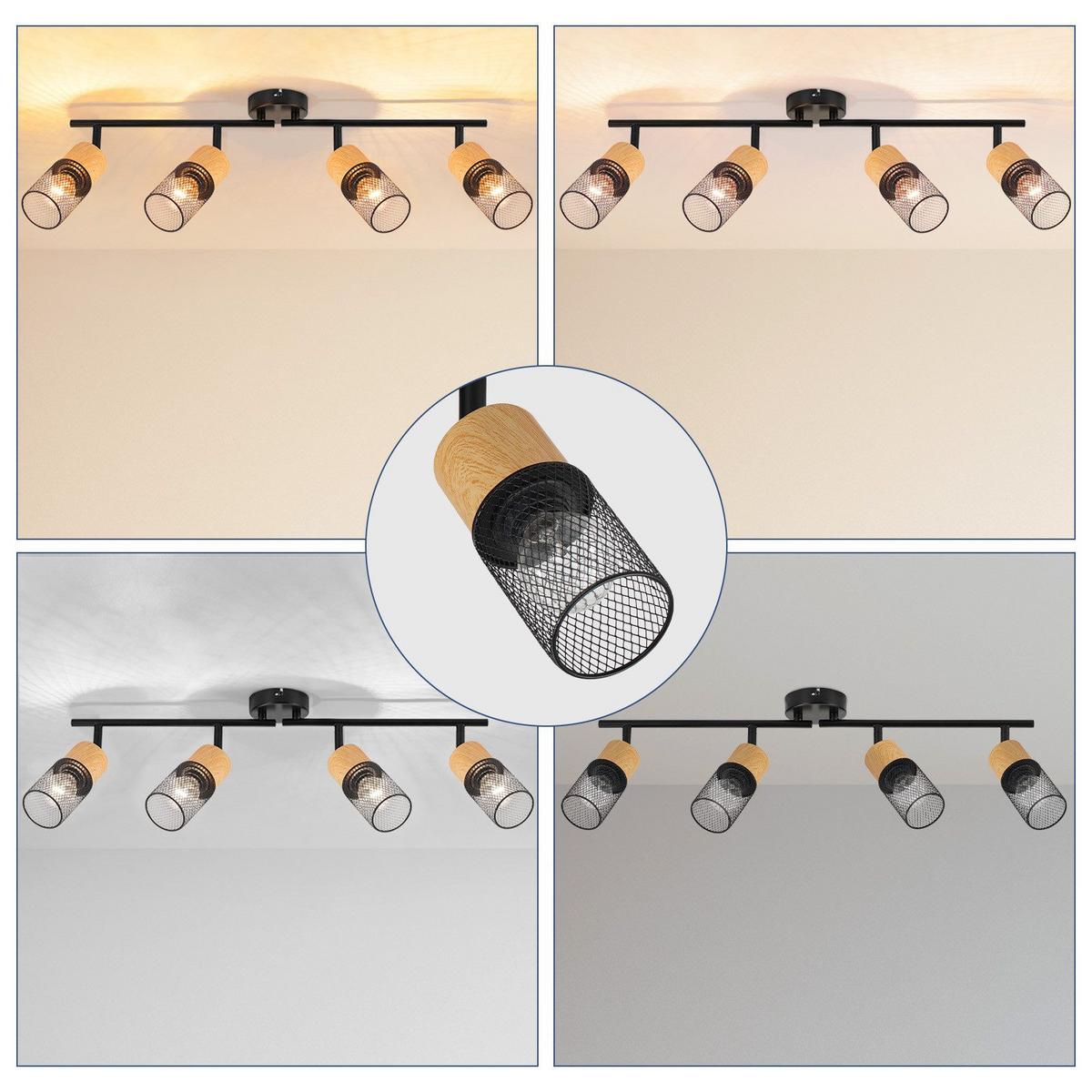 DECKENSTRAHLER Wilhelmshaven 4-flammig 62.5/9/23 cm - Schwarz, Metall (62.5/9/23cm) - Nettlife