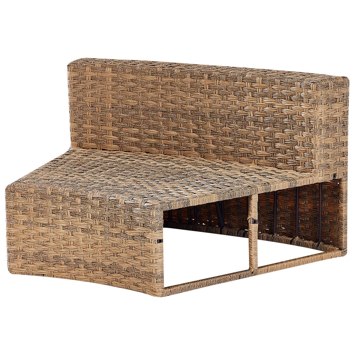 LOUNGE SET PE Rattan hellbraun Severo - Hellbraun/Weiß, Kunststoff - Beliani