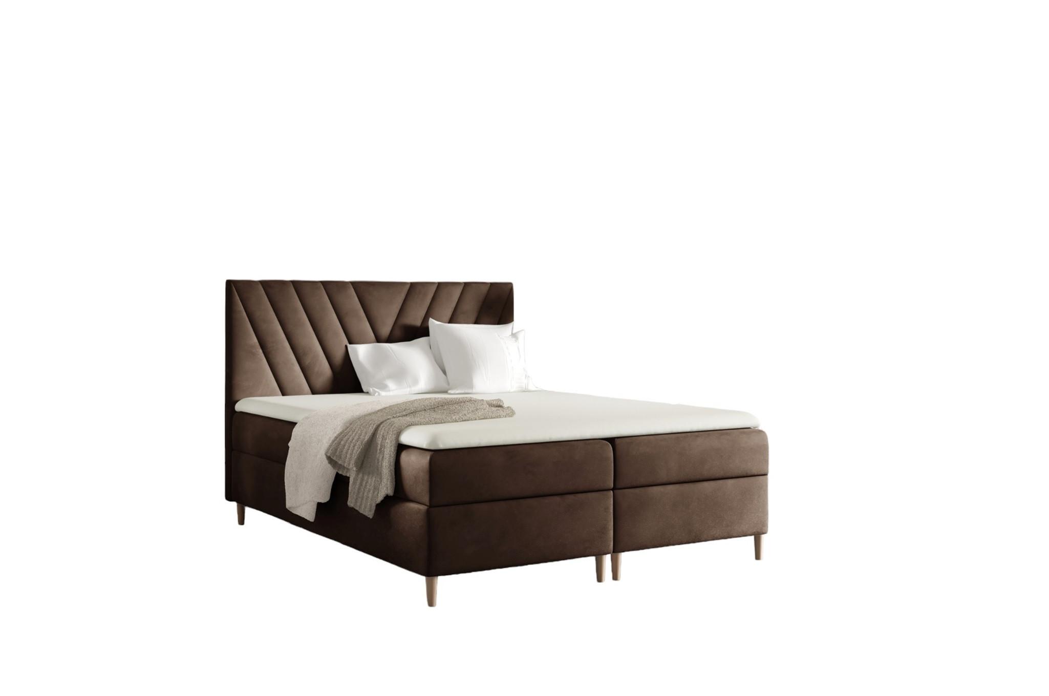 BOXBETT Espen Premium - Braun, Holzwerkstoff/Textil (160/200cm) - Fun Möbel