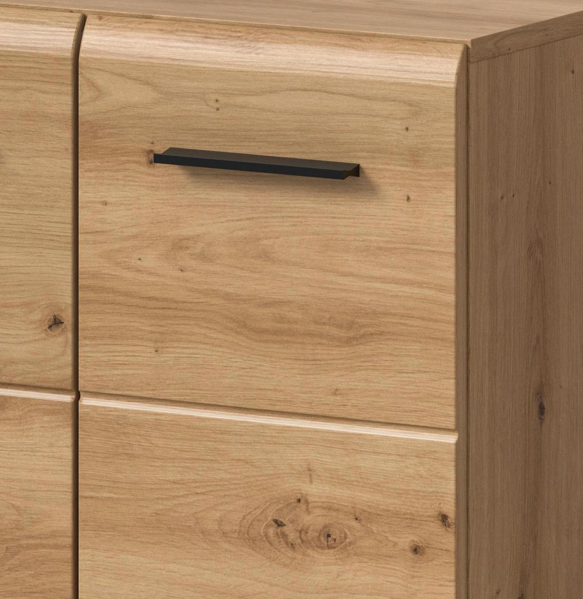 WASCHBECKENUNTERSCHRANK Eiche Artisan, Badezimmer Unterschrank 2-türig, Breite 60 cm - Schwarz/Eiche Artisan, Holzwerkstoff/Kunststoff (60/54/30cm) - Inn.Furn