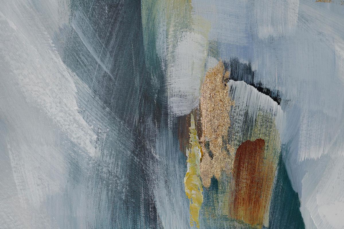 ACRYLBILD HANDGEMALT 75/100 cm - Blau, Holz/Textil (75/100cm) - KUNSTLOFT