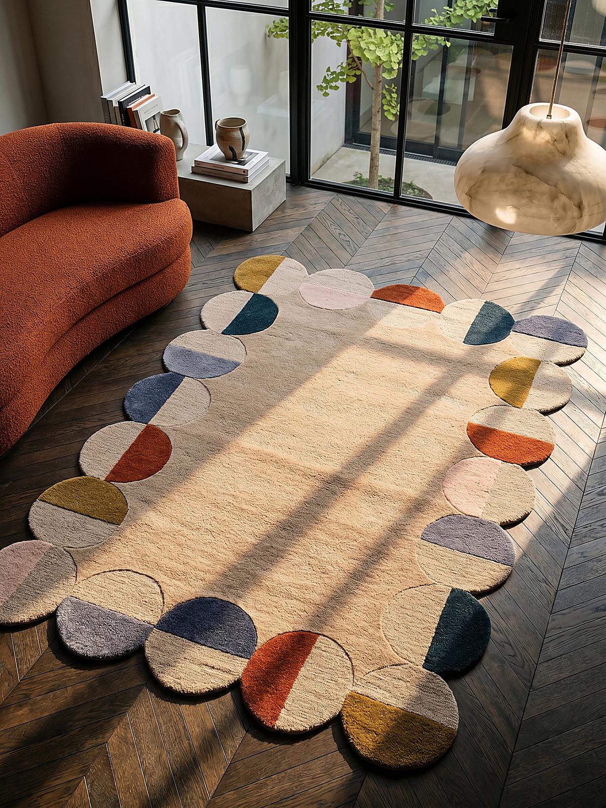 TEPPICH aus Wolle HALLEIN in Rost, geometrisch, 120 x 170 cm - Multicolor, Textil (170/120cm) - KADIMA DESIGN
