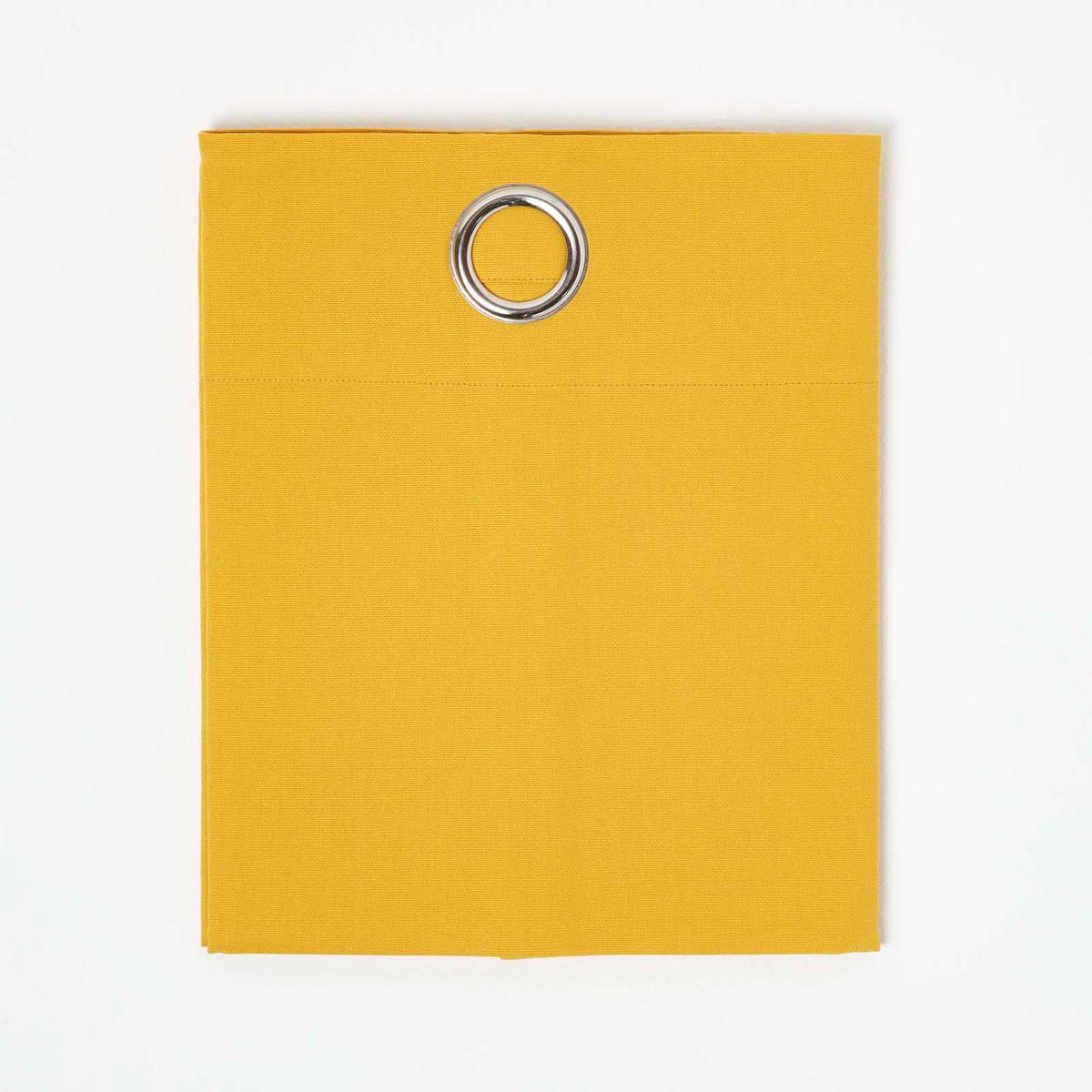 ÖSENVORHANG blickdicht 2er-Set, 117/137 cm - Currygelb, Textil (117/137cm) - Homescapes
