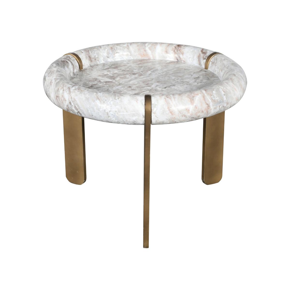 COUCHTISCH KLEIN marmor metall 60/60/40 cm - Beige, Naturmaterialien (15/60/40cm) - Signature