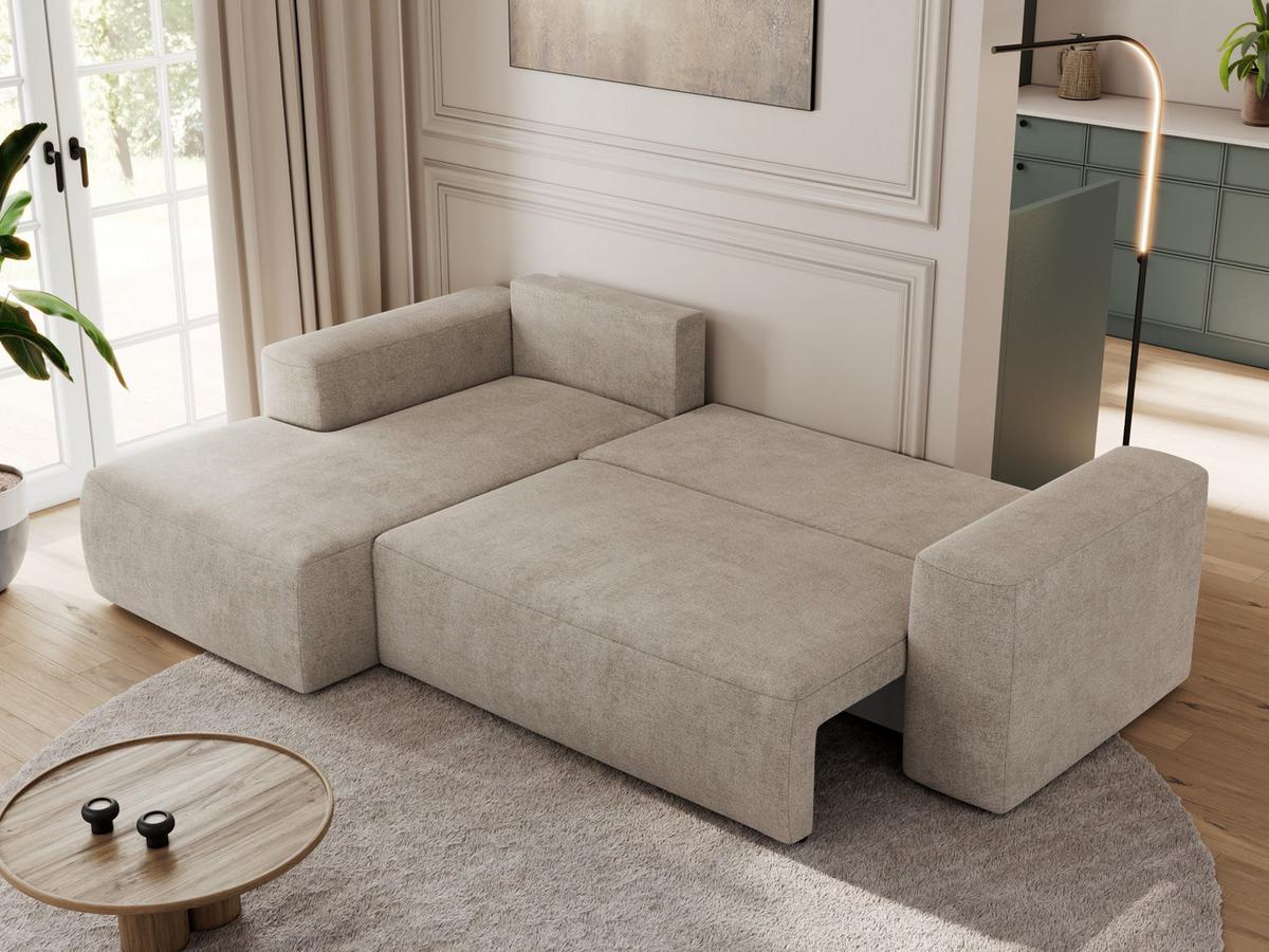 ECKSOFA TRENTINO L Beige Stukture - Links - Beige/Schwarz, Kunststoff/Textil (266/164cm) - MKS