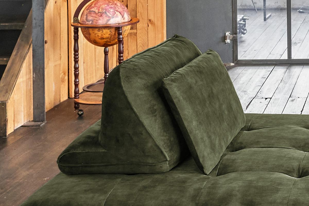 SOFA WIOLO Grün Velvet - Silberfarben/Grün, Textil/Metall (240/80/110cm) - KAWOLA