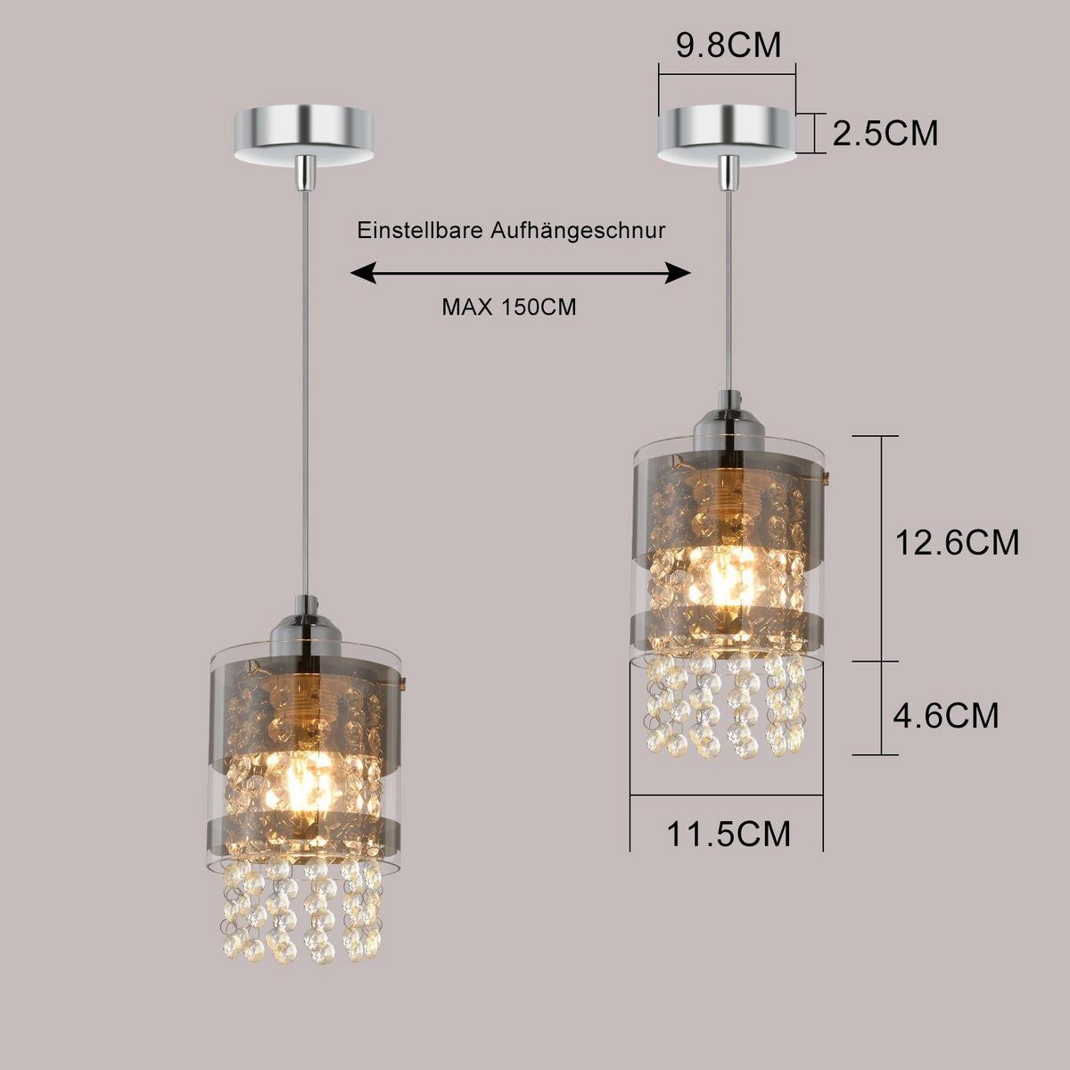 PENDELLEUCHTE Atticus 11.5/9.8/2.5 cm - Chromfarben, Metall (11.5/9.8/2.5cm) - ZMH