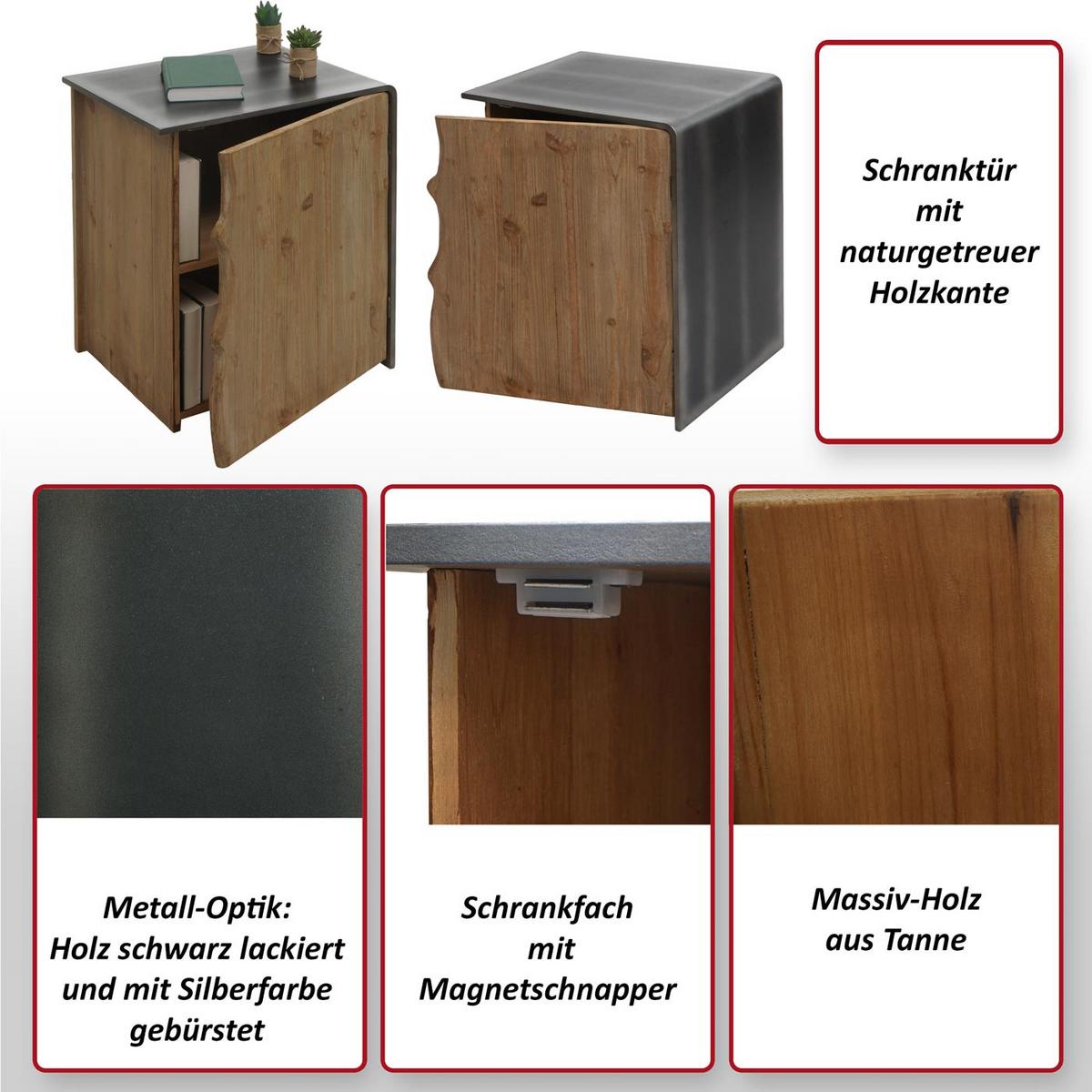 BEISTELLTISCH Braun, Grau - Braun/Grau, Holz (40/50/60cm) - MCW