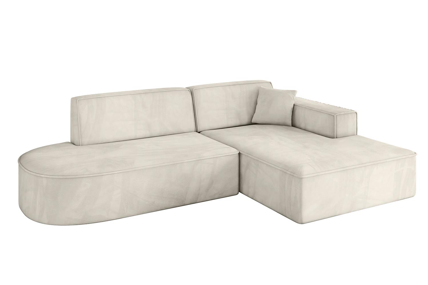 ECKSOFA Ottomane Rechts IREA-L1-v4 - 234x171x79 cm Dunkelgrau - Ecru, Holzwerkstoff/Textil (171/234cm) - ALTDECOR