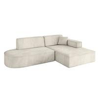 ECKSOFA Ottomane Rechts IREA-L1-v4 - 234x171x79 cm Dunkelgrau - Ecru, Holzwerkstoff/Textil (171/234cm) - ALTDECOR