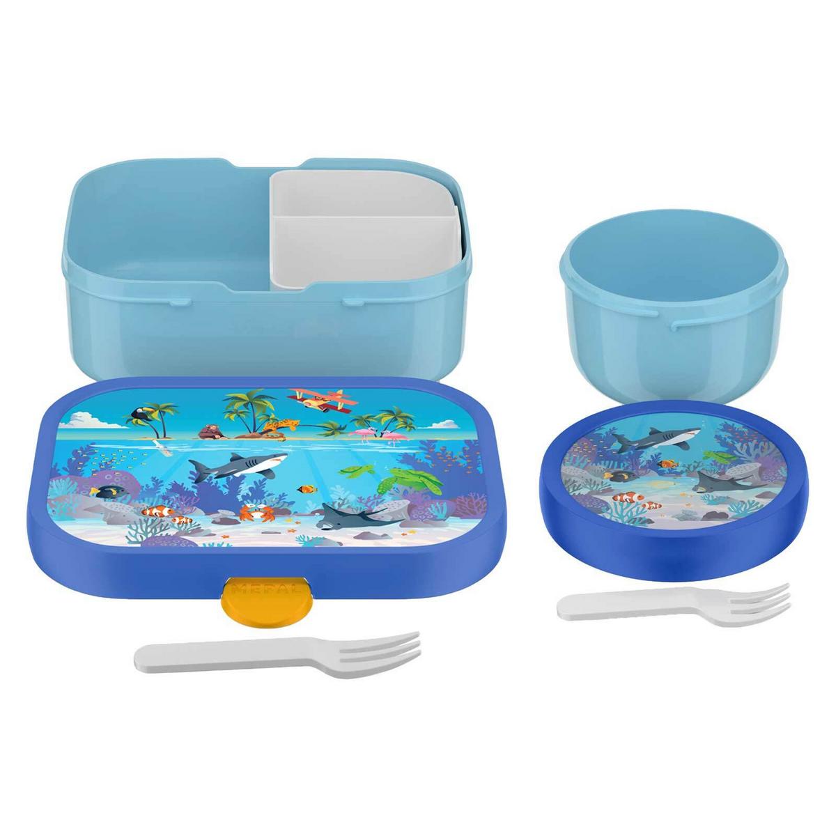 OBST- UND BENTOBOX Campus (2025) Tropical Ocean 300 & 750 ml 2er Set - Blau/Hellblau, Kunststoff (2/2/2cm) - Mepal