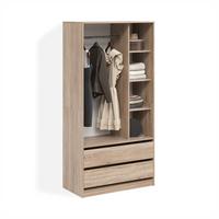 KLEIDERSCHRANK Trento Sonoma mit 2 Schubladen - Sonoma Eiche, Holzwerkstoff (100/200/50cm) - Livinity®