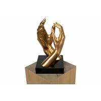 SKULPTUR Gold 21/41 cm - Goldfarben, Stein (4.85/41/21cm) - KUNSTLOFT