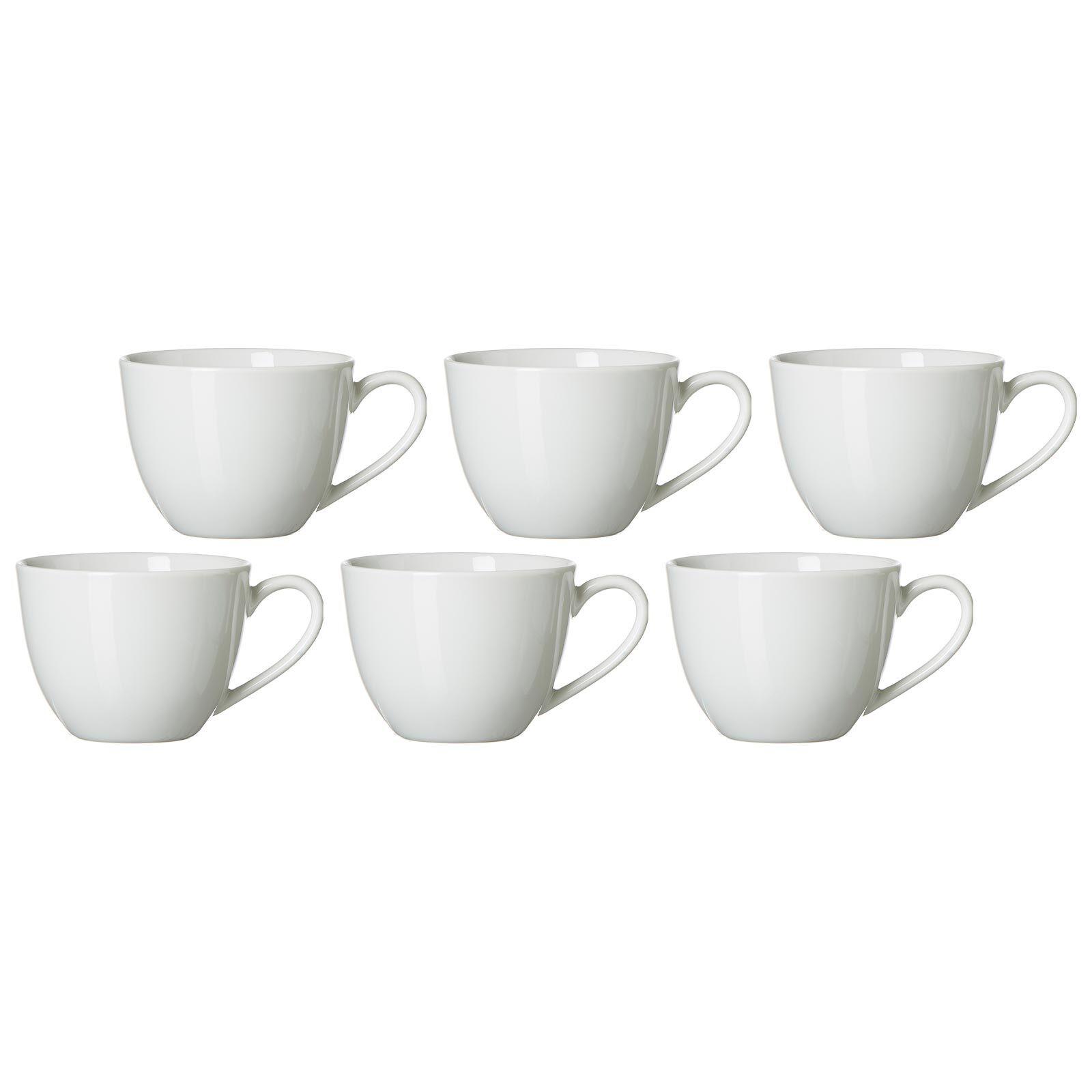 KAFFEETASSEN Bianco weiß 430 ml 6er Set - Weiß, Keramik (0.43L) - Ritzenhoff Breker