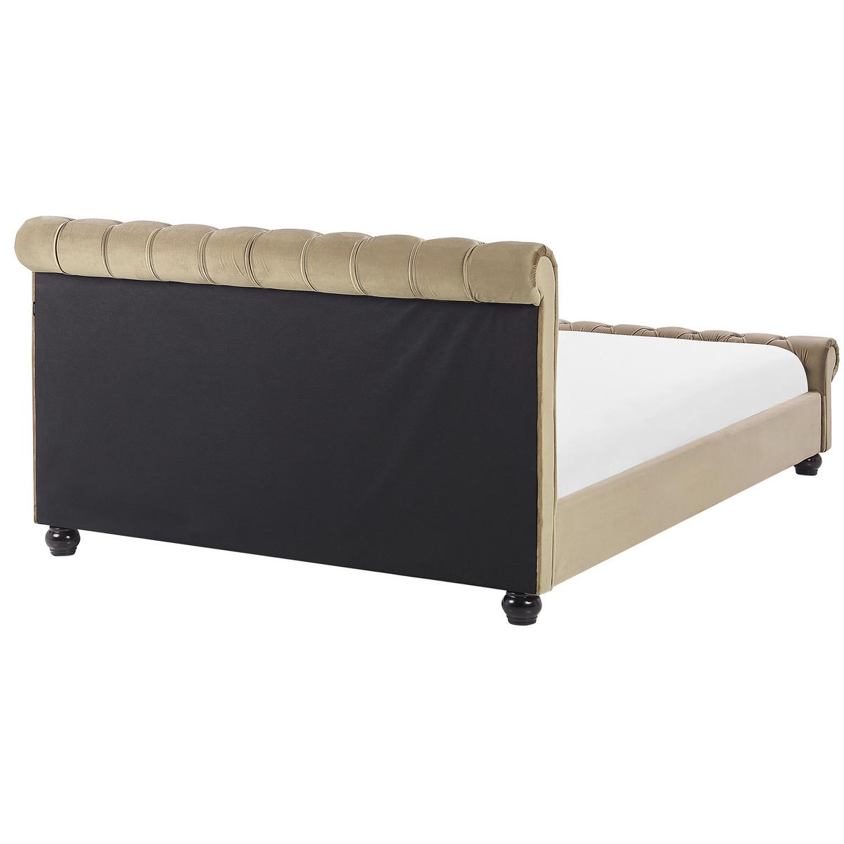 POLSTERBETT 160/200cm Beige Avallon - Beige, Textil (160/200cm) - Beliani