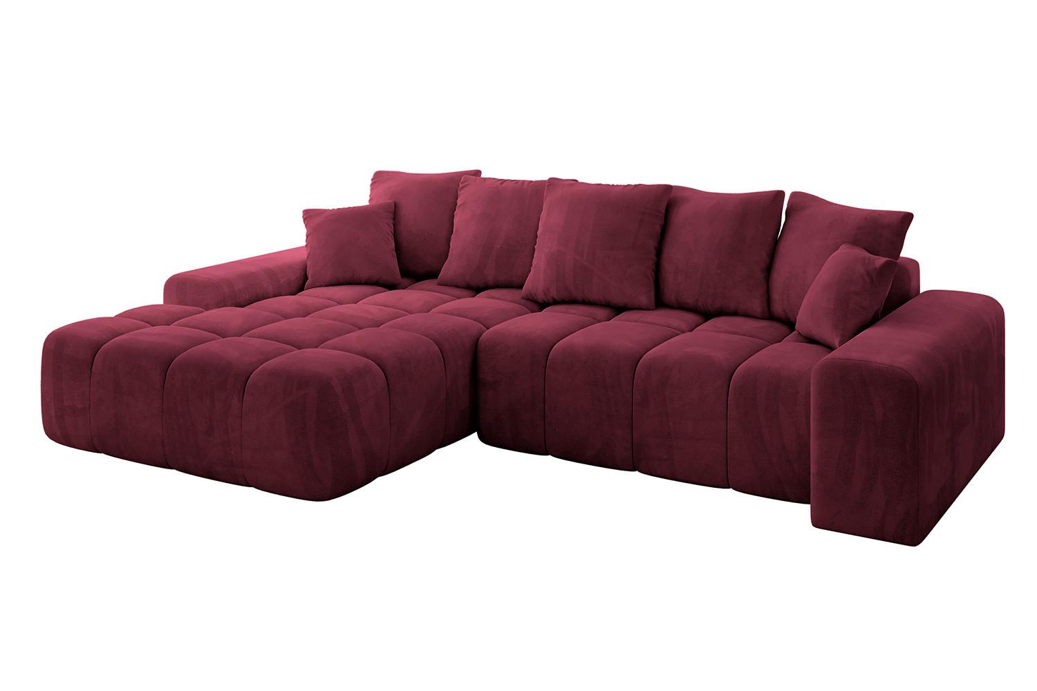 ECKSOFA Ottomane Links ENSI-L - 267x164x69 cm Bordeaux - Bordeaux, Holzwerkstoff/Kunststoff (267/164cm) - ALTDECOR