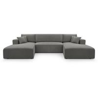 WOHNLANDSCHAFT Corso U 365 cm grau - Schwarz/Grau, Textil (364/84/187cm) - Beautysofa