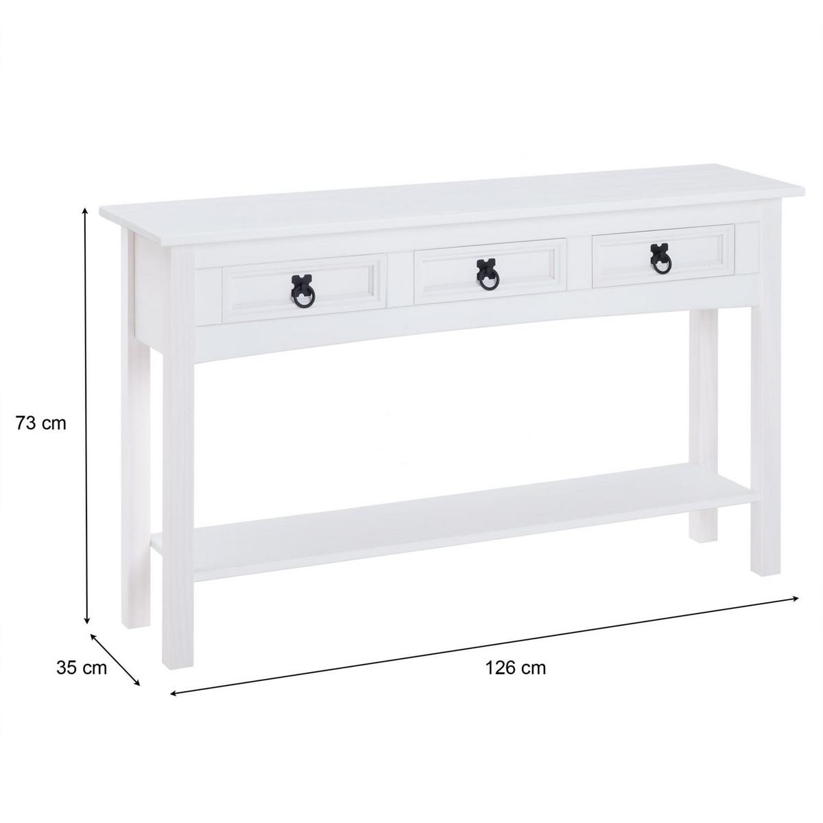 KONSOLENTISCH RURAL weiß - Weiß, Holz (32/122/73cm) - CARO-Möbel