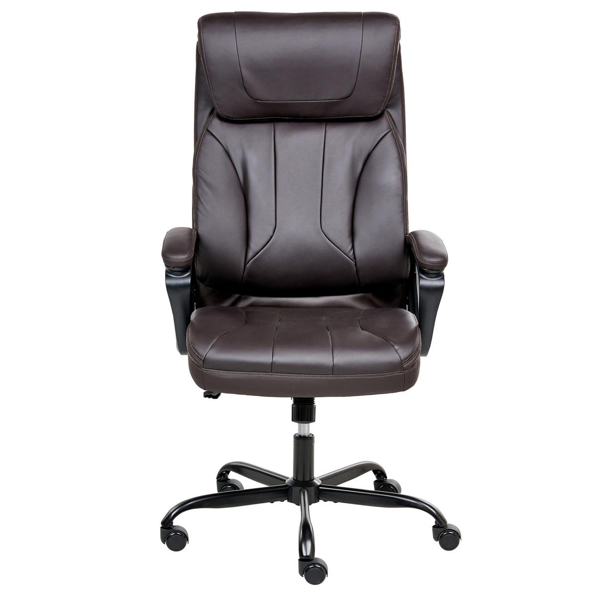 CHEFSESSEL Kunstleder Dunkelbraun Proud - Dunkelbraun, Kunststoff (66/115/66cm) - Beliani