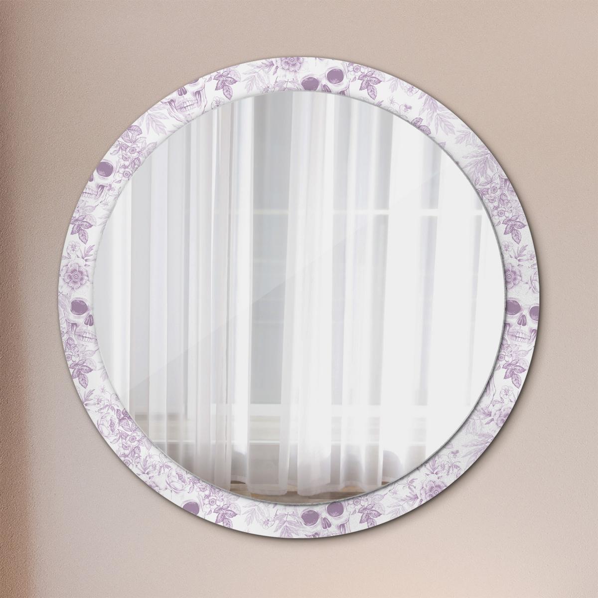 SPIEGEL Rund Ø 100 cm mit Aufdruck - Violett, Glas (100/100/0.4cm) - Wallfluent