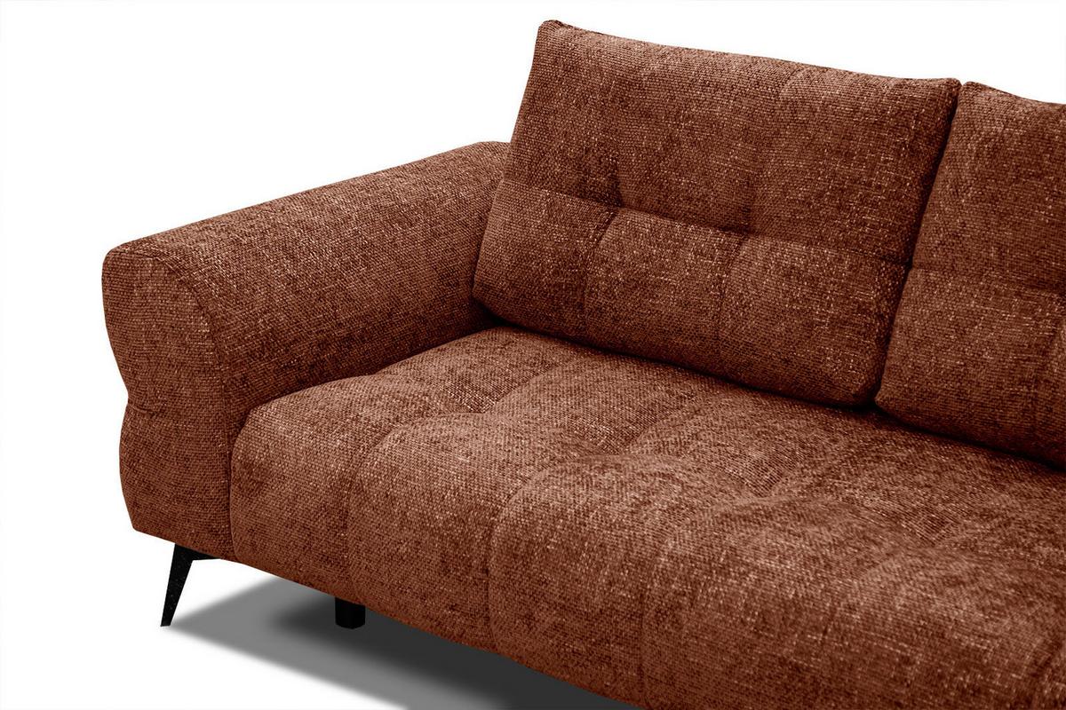 ECKSOFA SALVINI 5-Sitzer, dunkelorange - Dunkelorange/Schwarz, Holzwerkstoff/Textil (292/158cm) - Wozimo