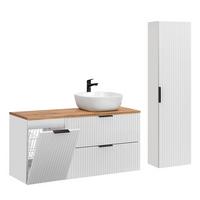 BADMÖBEL 120.8cm Adriel 2er-Set Weiß - Weiß, Holzwerkstoff (120.8/59/46cm) - Petits-meubles