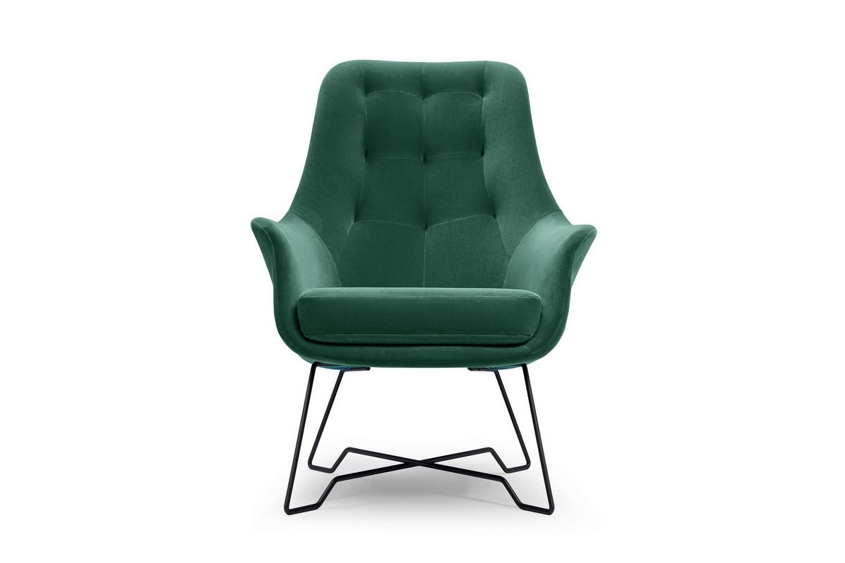 SESSEL SEDUTA, Modern Polstersessel Loungesessel, Velours-Stoff Grün - Grün, Holz/Metall (72.5/101.5/83cm) - MASSENO
