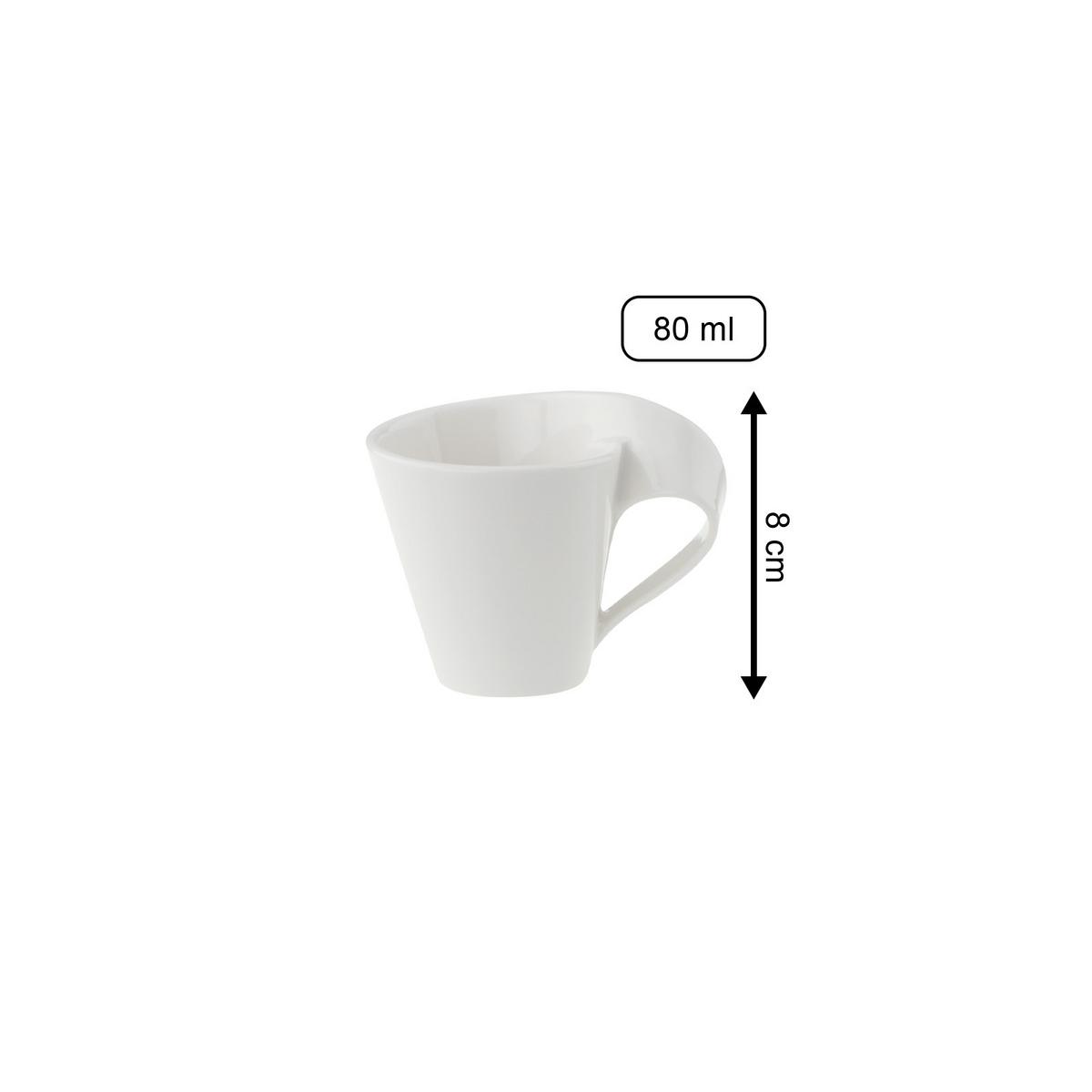 ESPRESSOTASSE MIT UNTERTASSE NewWave weiß 80 ml - Weiß, Keramik (11.5/8.8/14cm) - Villeroy & Boch