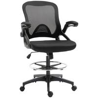 MESH Zeichenstuhl Ergonomischer Bürostuhl mit Rollen drehbar Schwarz - Schwarz, Textil (60/126/64cm) - Vinsetto