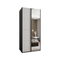 SCHWEBETÜRENSCHRANK 245,5/100/64 2-türig - Schwarz/Weiß, Holz/Metall (100/245/64cm) - Abiks Möbel