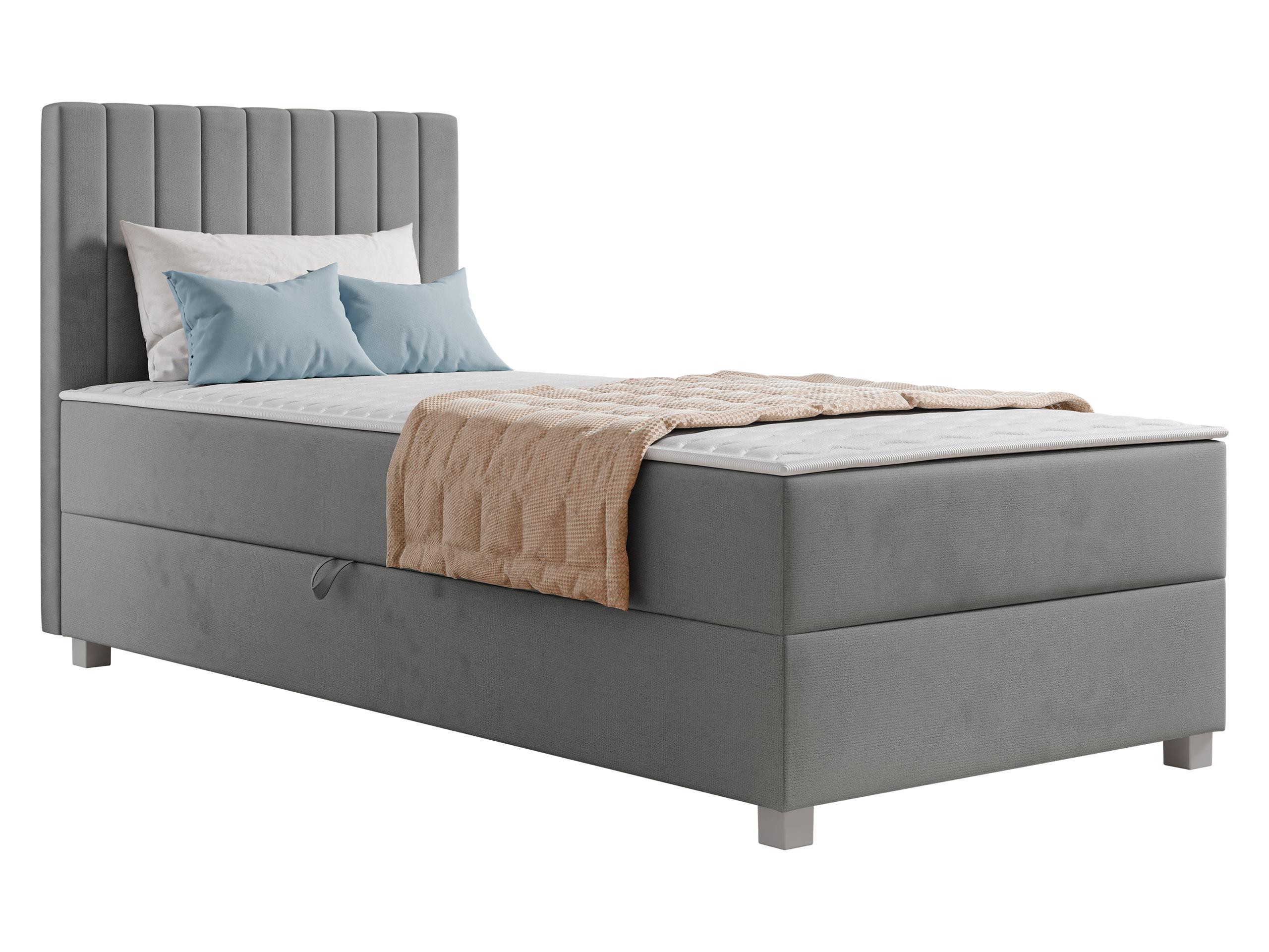 BOXBETT Viki - H3 - Silberfarben/Grau, Holzwerkstoff/Kunststoff (90/200cm) - MIRJAN24