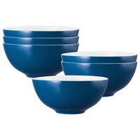 SCHÜSSELN Life Fashion Classic Blue ø 21 cm 6er Set - Blau, Keramik (21.2cm) - Seltmann Weiden