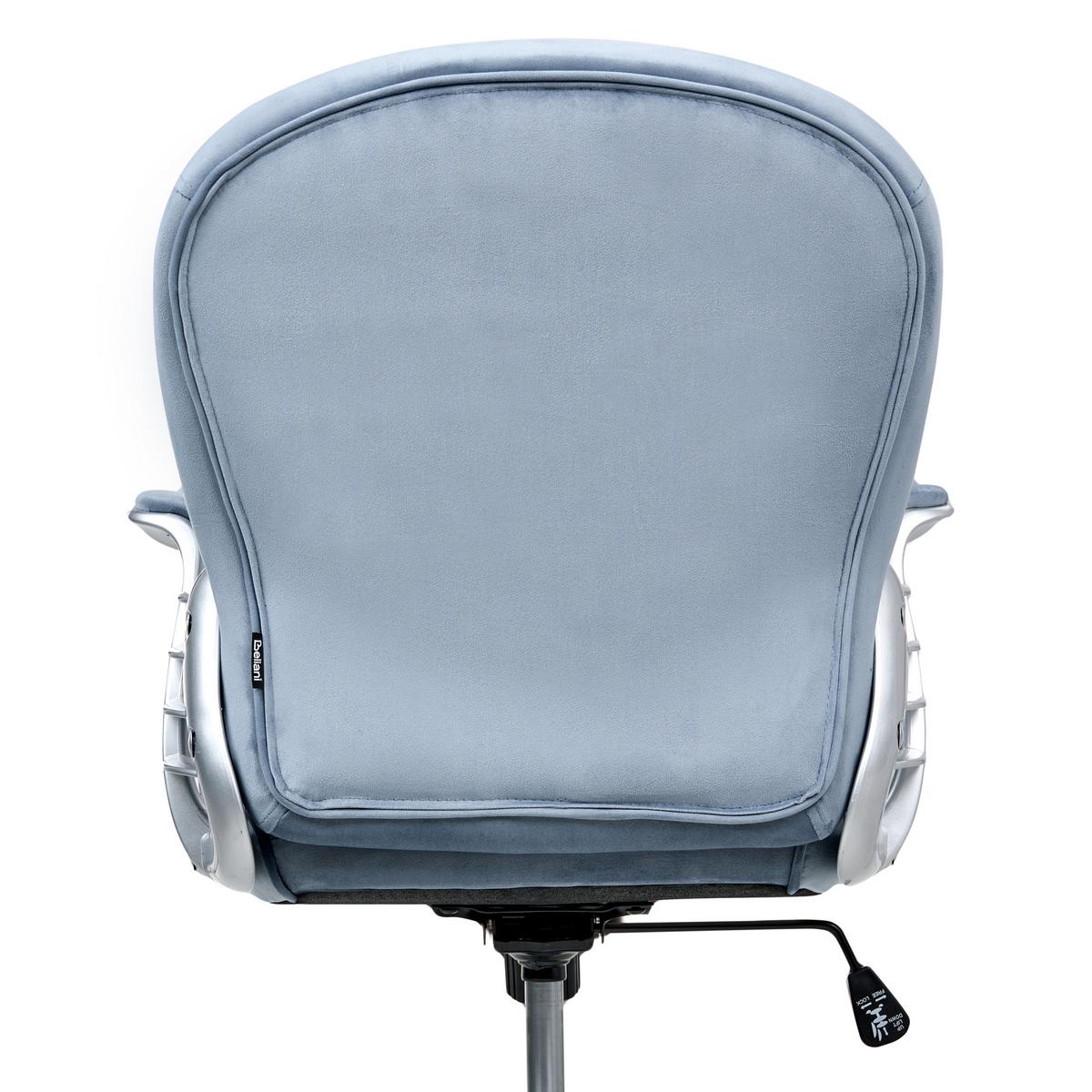 SCHREIBTISCHSTUHL Samtstoff Hellblau Princess - Hellblau, Textil (58/93/58cm) - Beliani