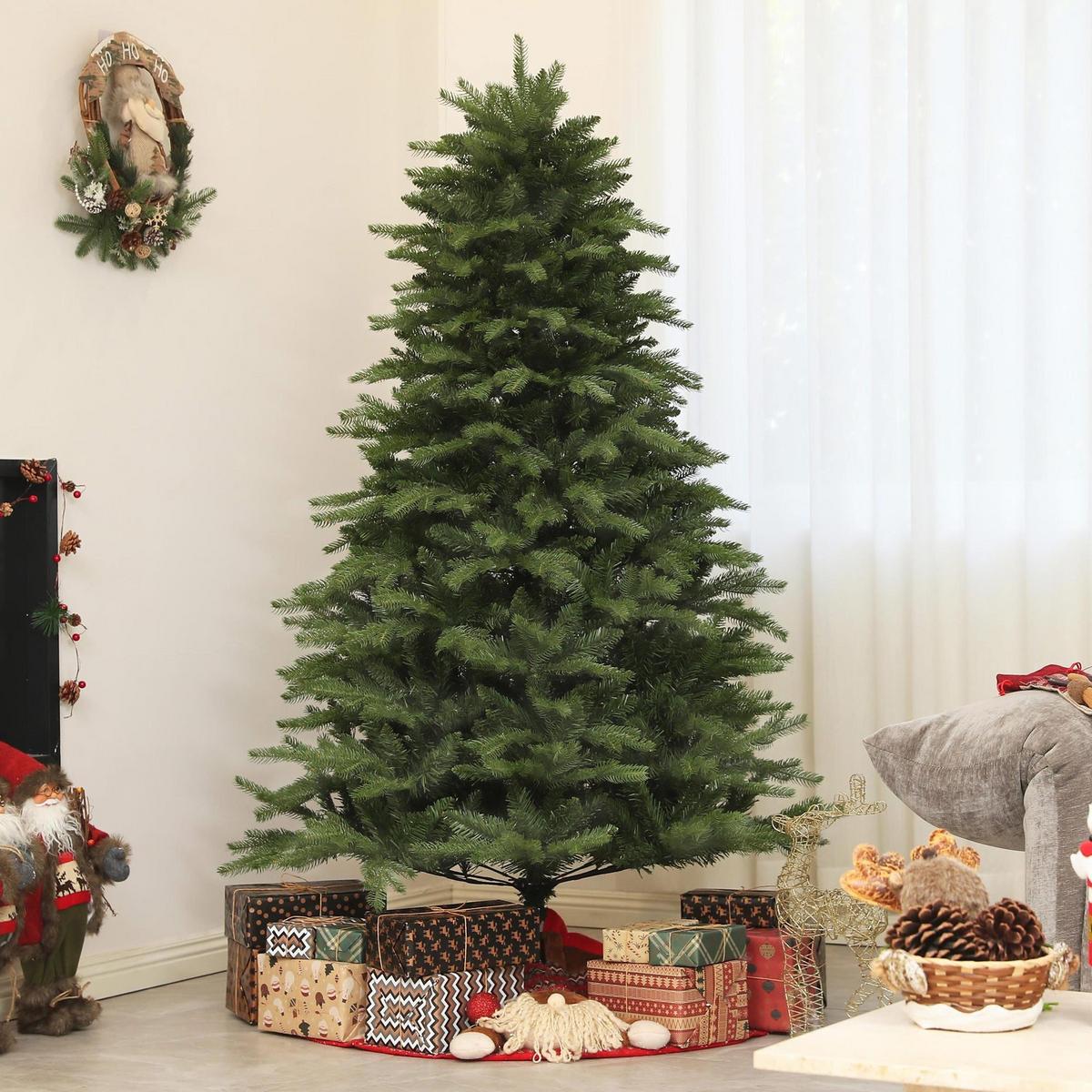WEIHNACHTSBAUM 180 cm , Alpentanne, naturgetreu, Grün - Grün, Kunststoff (180cm) - HOMCOM