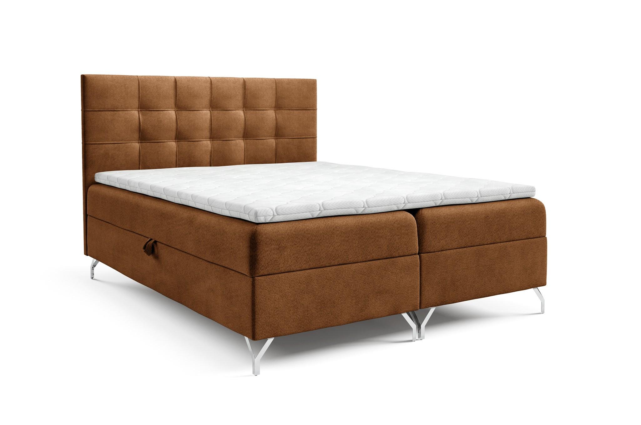 BOXBETT Candela Premium - Braun, Holzwerkstoff/Textil (140/200cm) - Fun Möbel