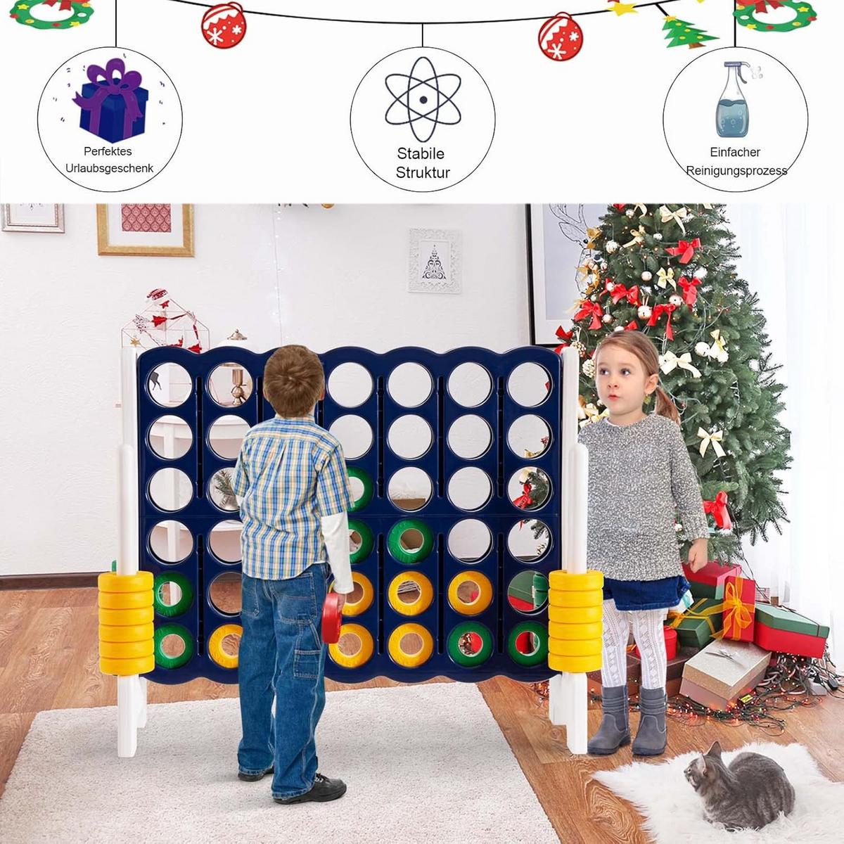 SPIELBRETTSÄTZE Vier-Gewinnt Multicolor - Multicolor, Kunststoff (120/42cm) - COSTWAY