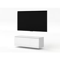 LOWBOARD Loriano 100 Weiß Matt, Hochglanz 100/34/32 cm – TV Lowboard zum Hängen - Weiß, Holzwerkstoff/Kunststoff (100/34/32cm) - AX Living