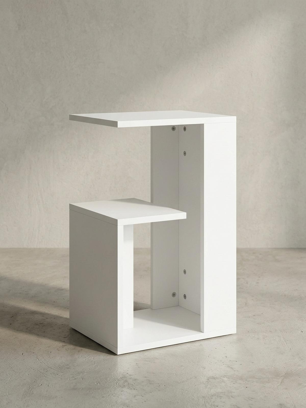 BEISTELLTISCH Holz 3 Ablagen Melaminbeschichtung BRENTA, Weiß 35x30x61 cm - Weiß, Holz (30/35/61cm) - KADIMA DESIGN