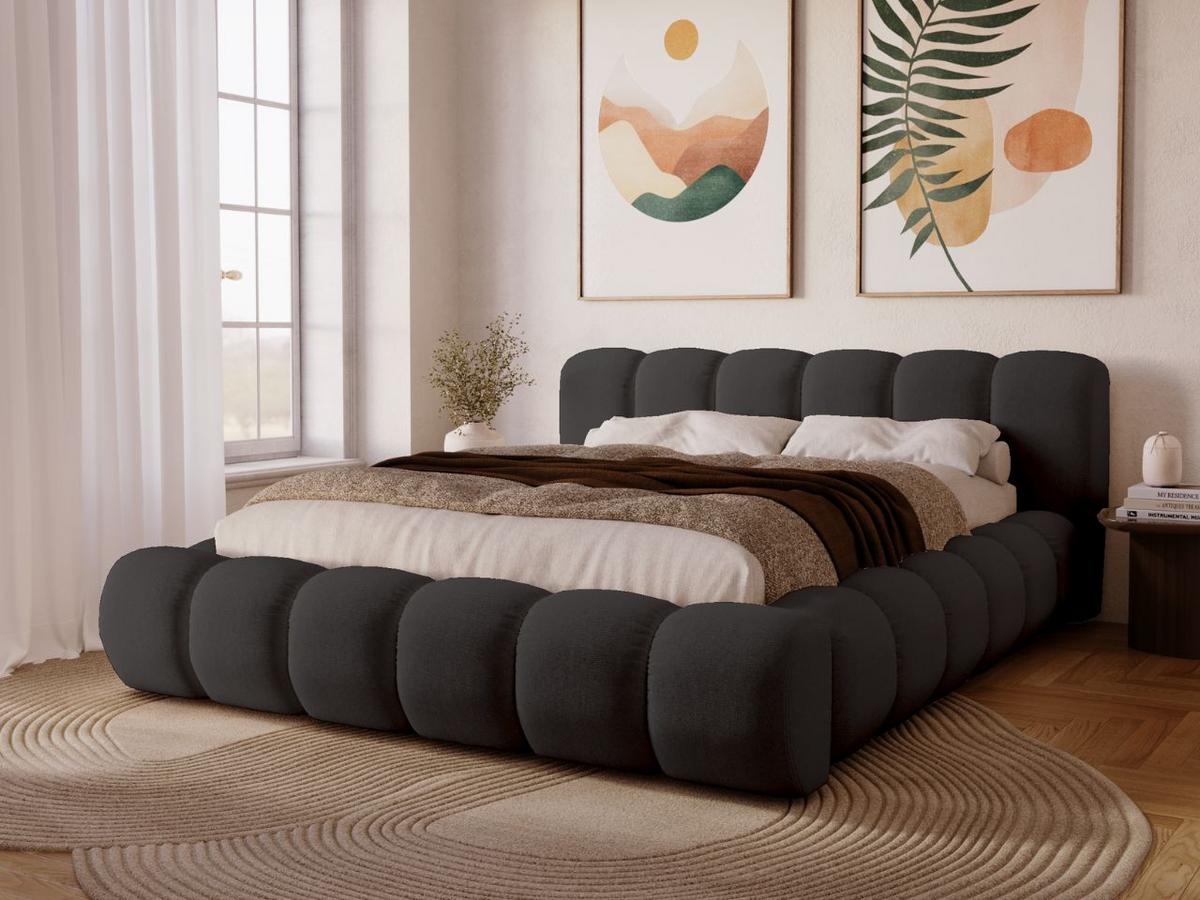 POLSTERBETT Doria 180x200 Schwarz - Schwarz, Textil (180/200cm) - Graingold