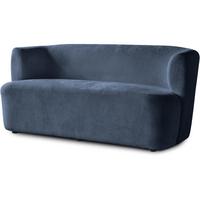 2-SITZER SOFA Nori dunkelblau velour - Schwarz/Dunkelblau, Kunststoff/Textil (150/68/72cm) - Beautysofa
