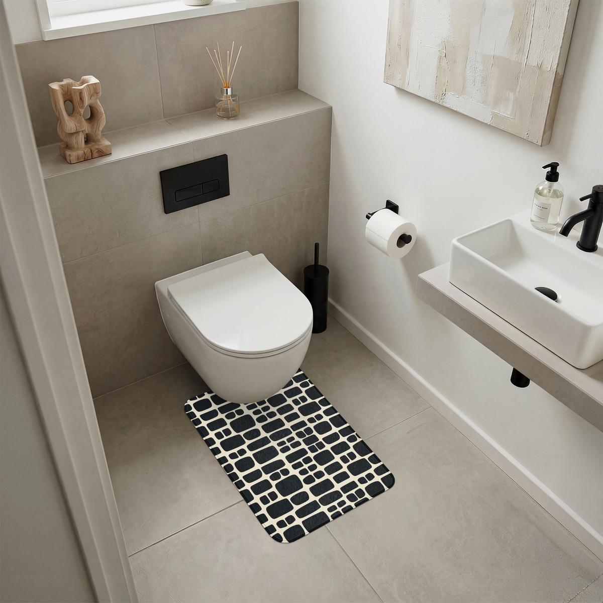 WC-VORLEGER Modern - Bio - Schwarz WC Teppich 40x60 cm - Anthrazit, Textil (40/1cm) - OnlyWow