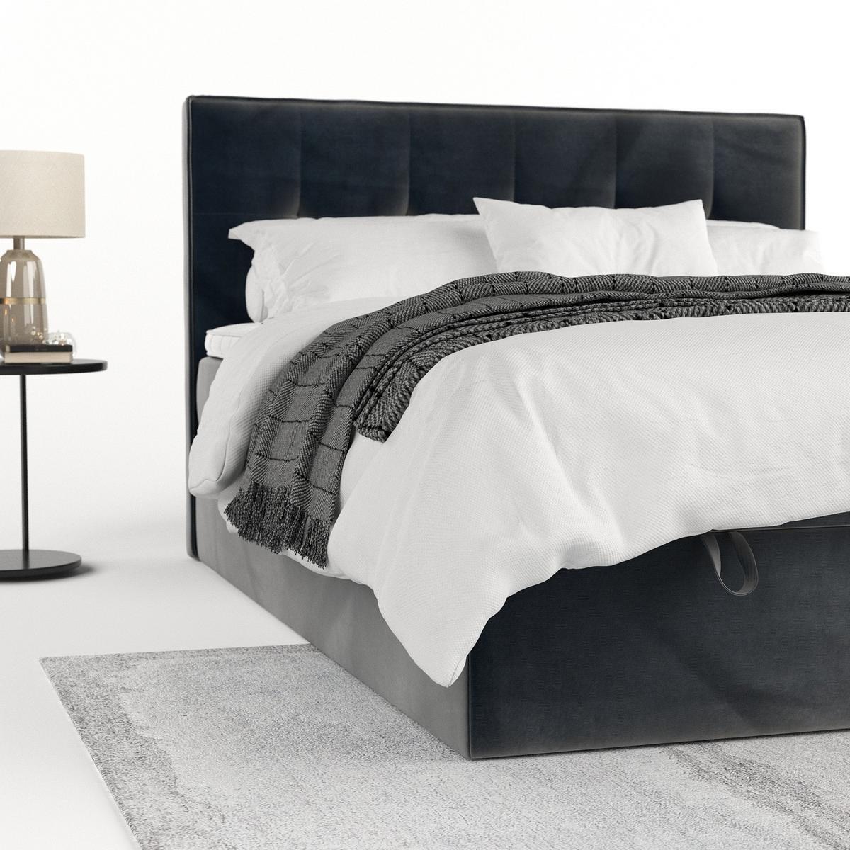 BOXBETT Tivra 160/200 cm Anthrazit im Paros Stoff - Anthrazit/Schwarz, Holz/Holzwerkstoff (160/200cm) - AltaBeds
