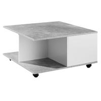 COUCHTISCH mit Rollen, Melaminharzbeschichtung und 2 Schubladen, Grau 70x70x36 cm - Grau, Holz (70/70/36cm) - KADIMA DESIGN