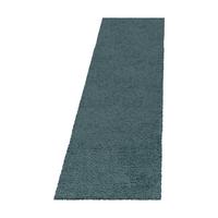 TEPPICH Hochflor SPREE in Türkis, einfarbig, 80 x 250 cm - Blau, Textil (80/250cm) - KADIMA DESIGN