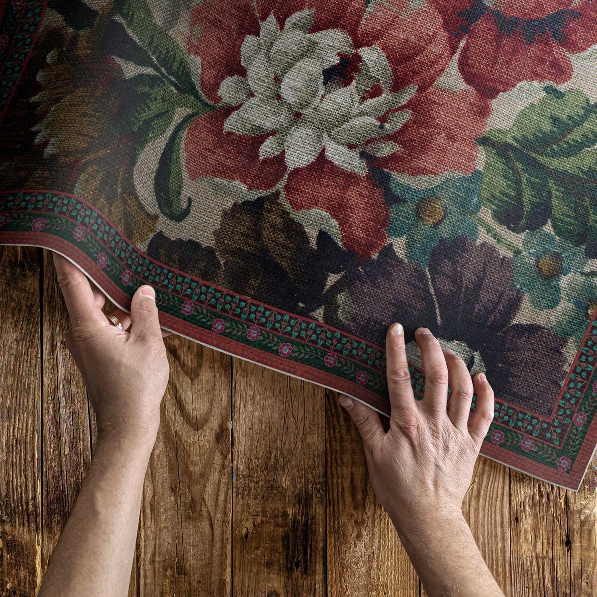 TEPPICH 120x180 cm Zarte Blumen Voller Farben - Grün, Kunststoff (120/180cm) - Wallfluent