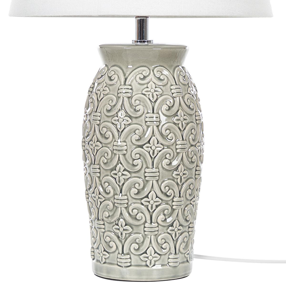 TISCHLAMPE Khoper 30/30/48 cm - Grau, Keramik (30/30/48cm) - Beliani