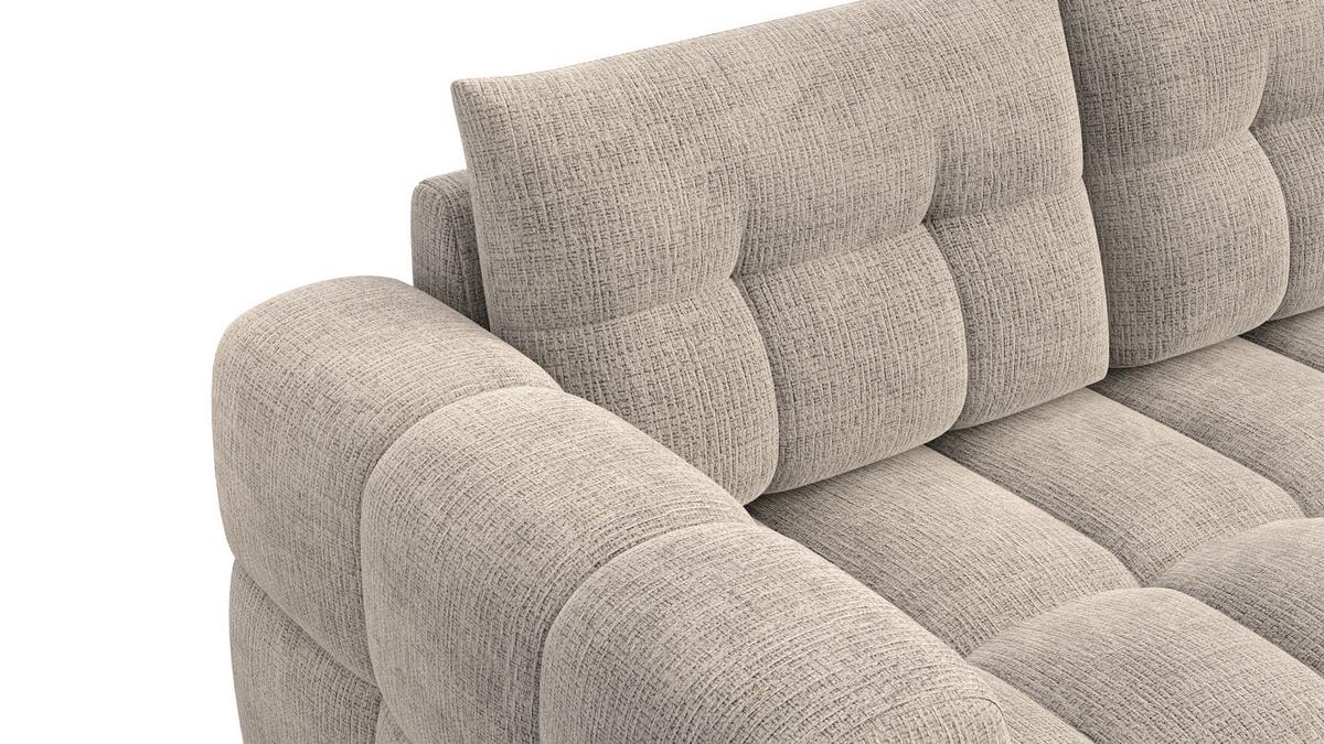 ECKSOFA CLOUDI 4-Sitzer rechts, beige - Beige/Schwarz, Holz/Textil (294/160cm) - Wozimo