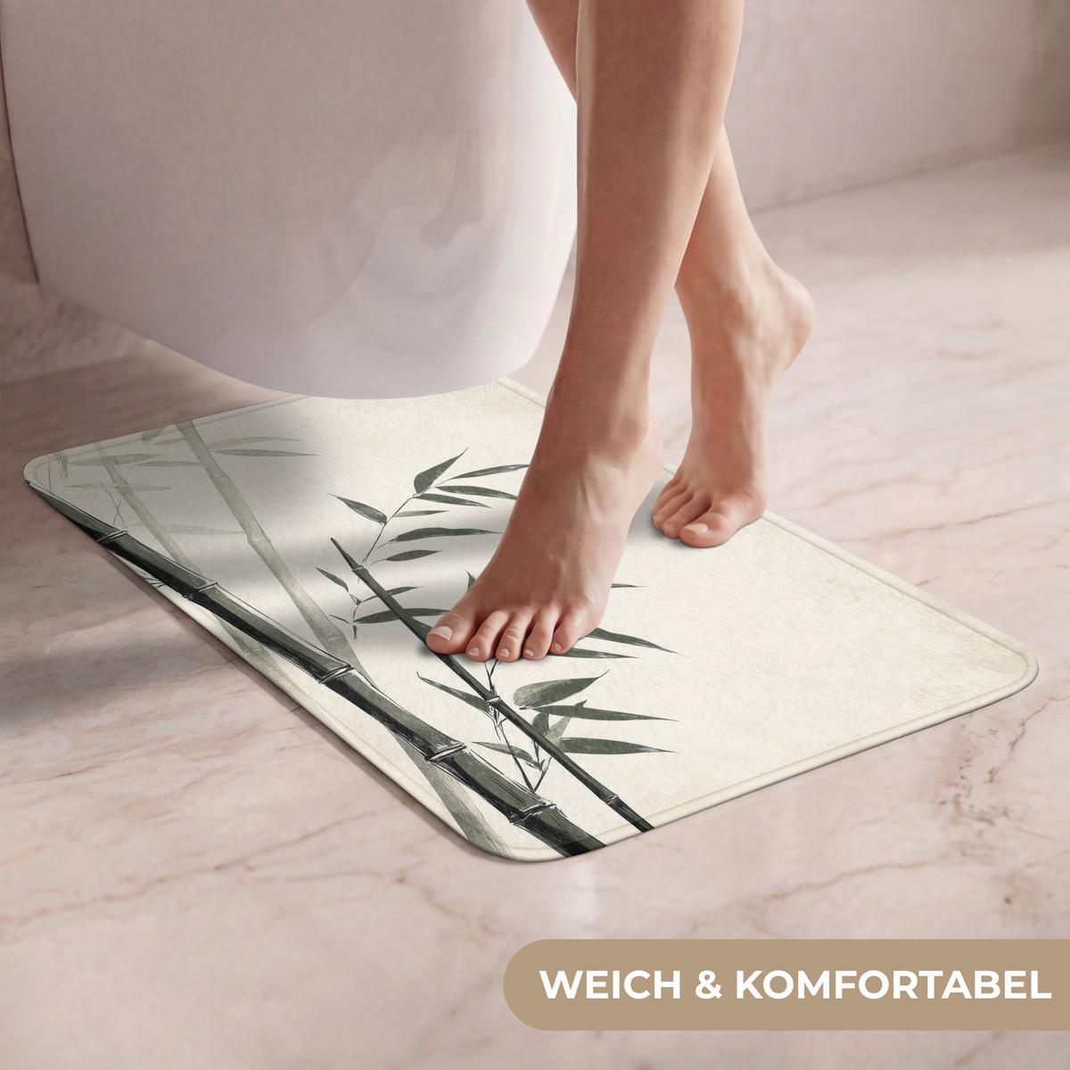 WC-VORLEGER Japandi - Bambus - Beige WC Teppich 40x60 cm - Ecru, Textil (40/1cm) - OnlyWow