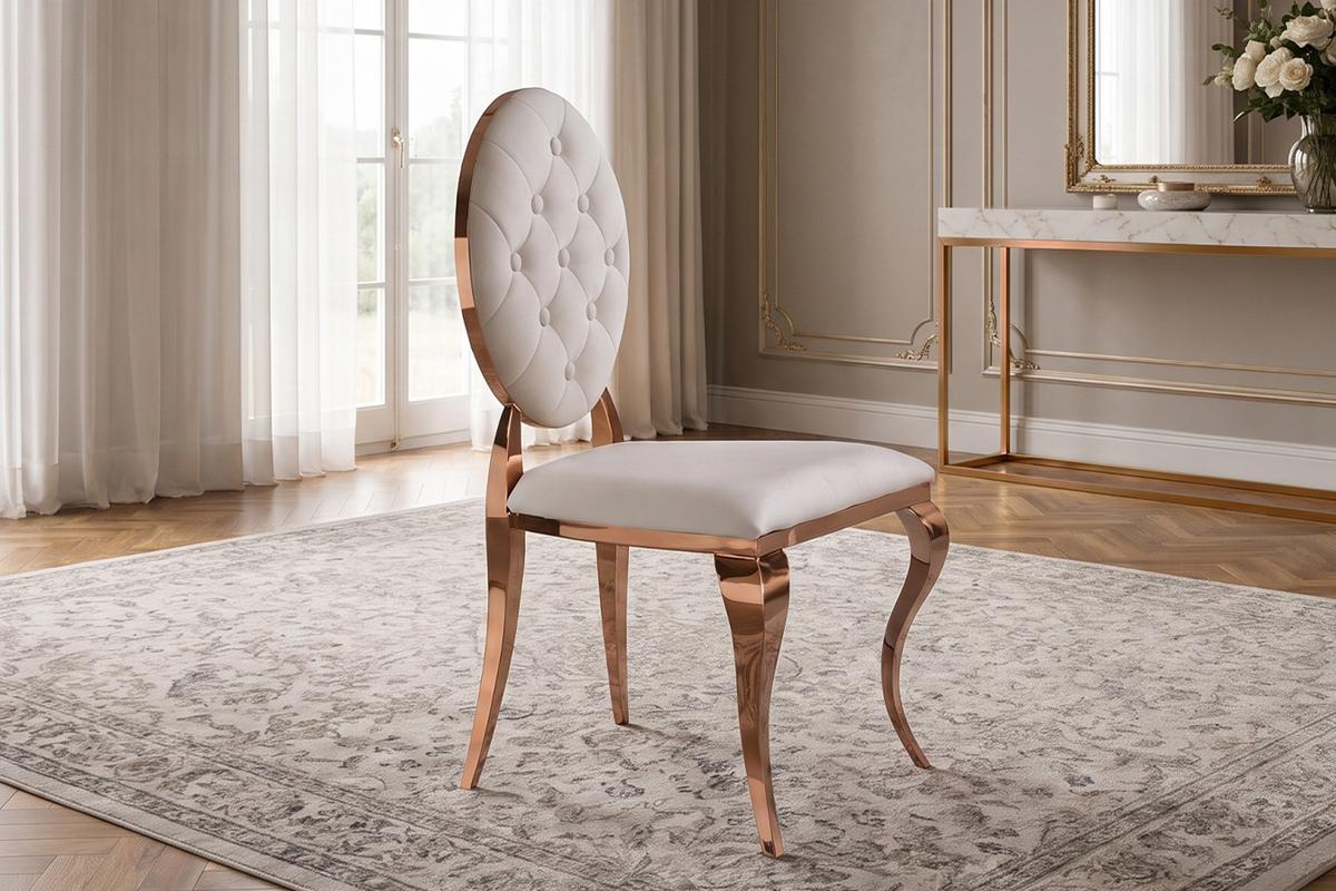 ESSZIMMERSTUHL LINDA Cremeweiß Velvet - Creme, Textil (50/92/56cm) - KAWOLA