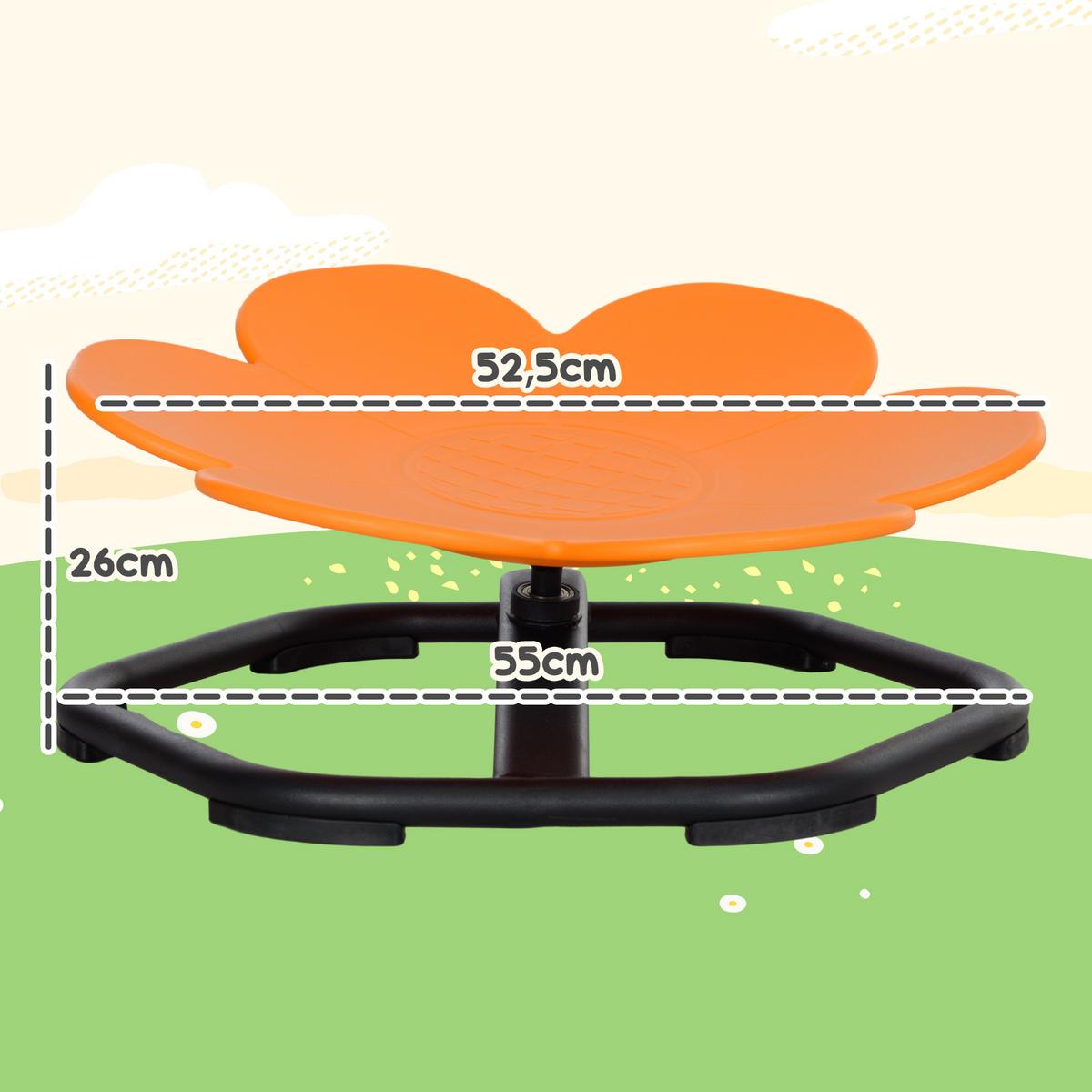 KINDERSTUHL Drehstuhl Sensorischer Balance Sitz - Schwarz/Orange, Kunststoff (55/26/55cm) - AIYAPLAY